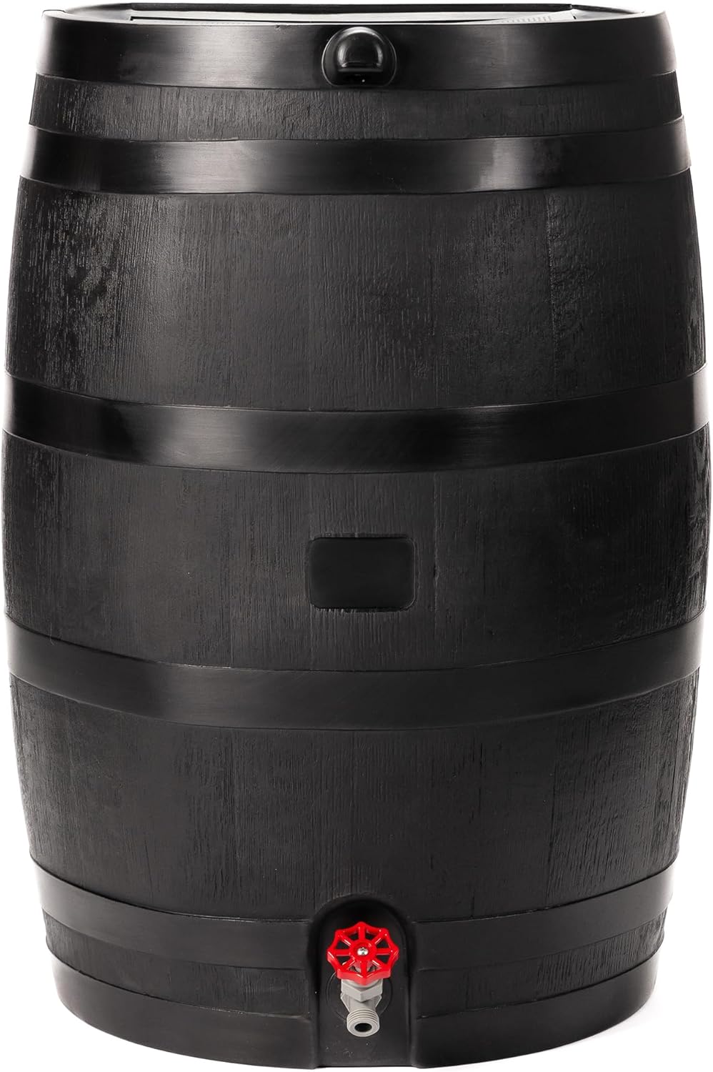 RTS Home Accents 50-Gallon ECO Rain Barrel, Flat Back, Black